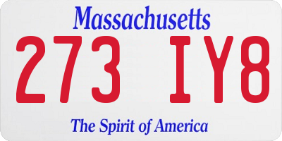 MA license plate 273IY8
