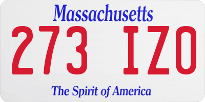 MA license plate 273IZ0