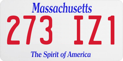 MA license plate 273IZ1