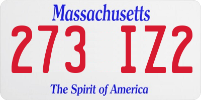 MA license plate 273IZ2
