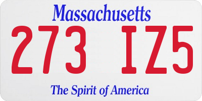 MA license plate 273IZ5