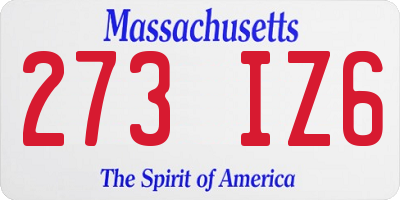 MA license plate 273IZ6