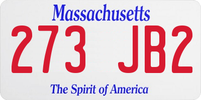 MA license plate 273JB2