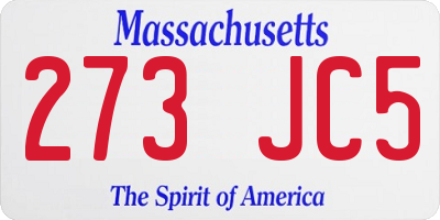 MA license plate 273JC5