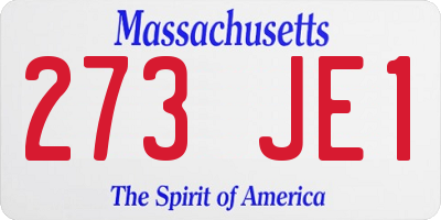 MA license plate 273JE1