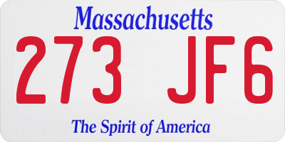MA license plate 273JF6