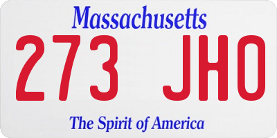MA license plate 273JH0