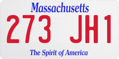 MA license plate 273JH1