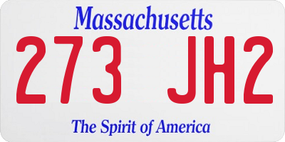 MA license plate 273JH2