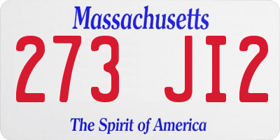 MA license plate 273JI2