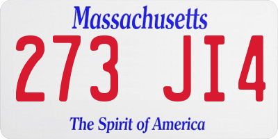 MA license plate 273JI4