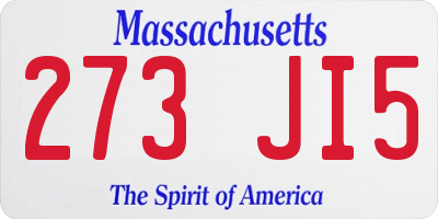 MA license plate 273JI5