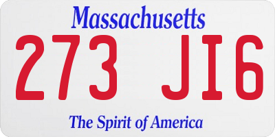 MA license plate 273JI6