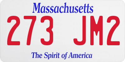 MA license plate 273JM2