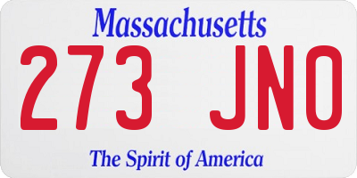 MA license plate 273JN0