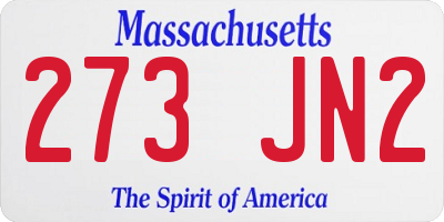 MA license plate 273JN2