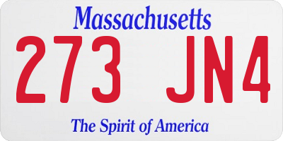 MA license plate 273JN4