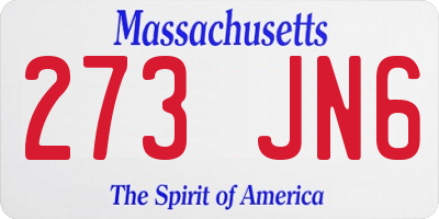MA license plate 273JN6