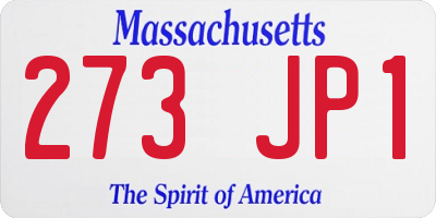 MA license plate 273JP1