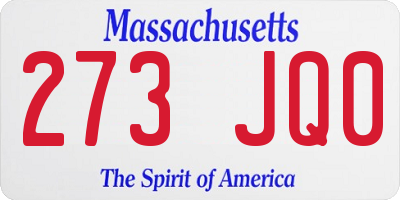 MA license plate 273JQ0