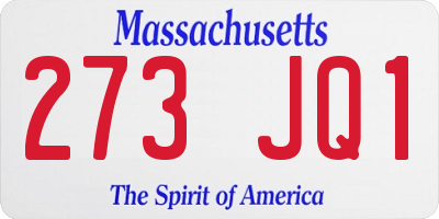 MA license plate 273JQ1