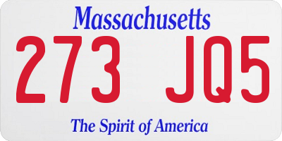 MA license plate 273JQ5