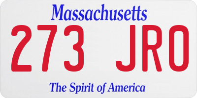 MA license plate 273JR0