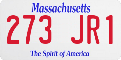 MA license plate 273JR1