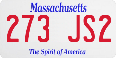 MA license plate 273JS2