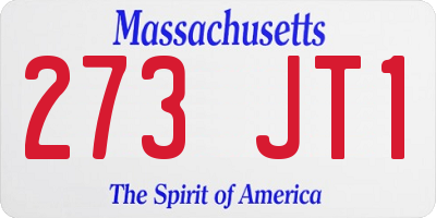 MA license plate 273JT1