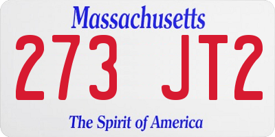 MA license plate 273JT2