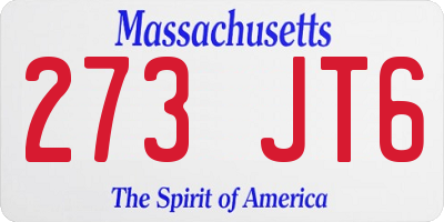 MA license plate 273JT6
