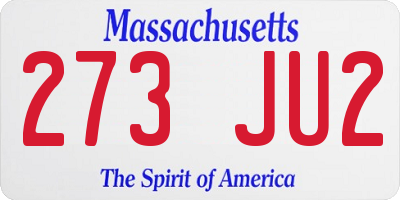 MA license plate 273JU2