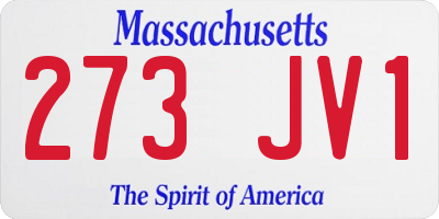 MA license plate 273JV1