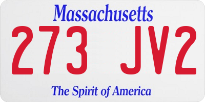 MA license plate 273JV2