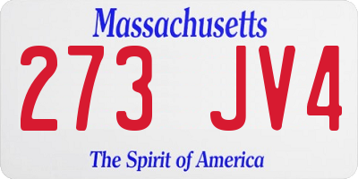 MA license plate 273JV4