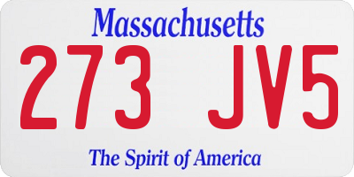 MA license plate 273JV5