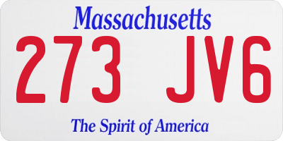 MA license plate 273JV6
