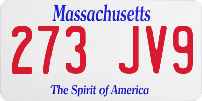 MA license plate 273JV9