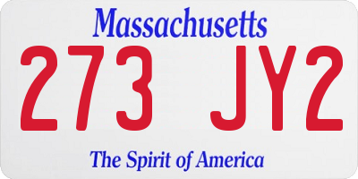 MA license plate 273JY2