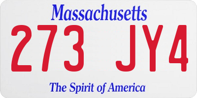 MA license plate 273JY4