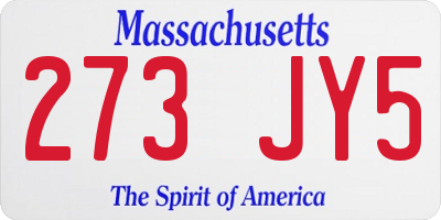 MA license plate 273JY5