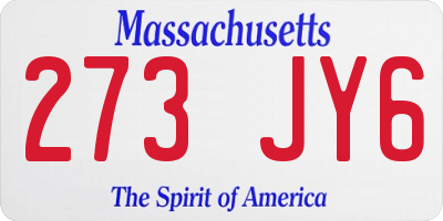 MA license plate 273JY6