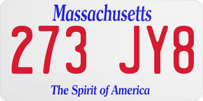 MA license plate 273JY8