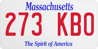 MA license plate 273KB0