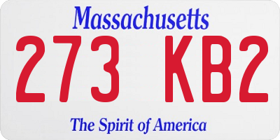 MA license plate 273KB2