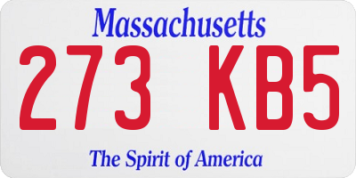 MA license plate 273KB5
