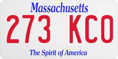 MA license plate 273KC0