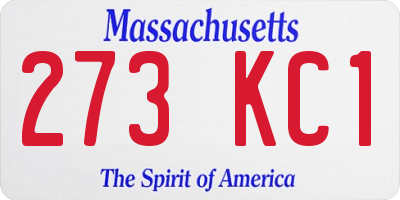 MA license plate 273KC1