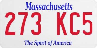 MA license plate 273KC5